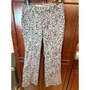 Anthropologie Pilcro Womens 26 Gray Leopard Print Boot Cut Pants